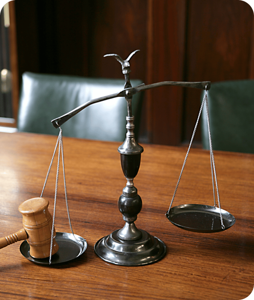 legal scales with gavel