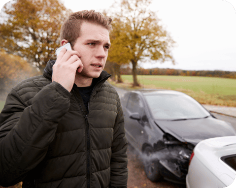 Man calling police after car accident